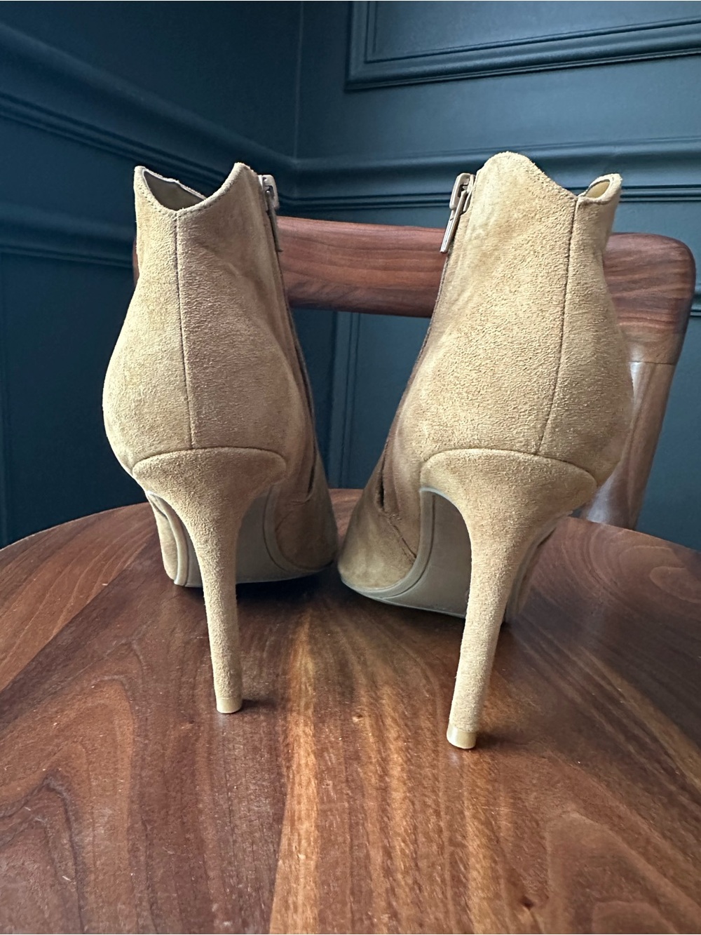 Nine West Tan Suede Pointed-Toe Stiletto Ankle Booties- 7.5 - Picture 2 of 6